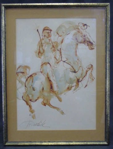 Scott Burdick - Water Color of a Man on Horseback (1 of 3)