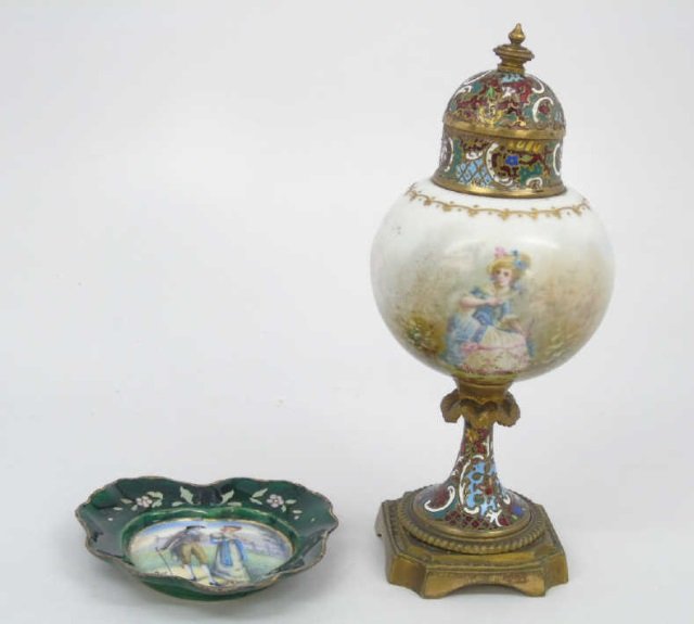 French 19th C Gilt Bronze Porcelain Vase Pin Dish (1 of 8)