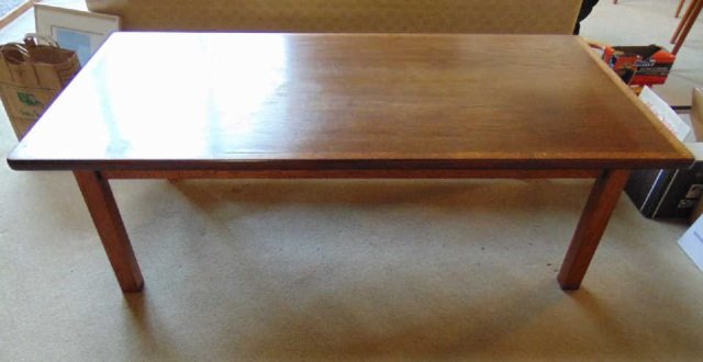 Mid Century Modern Banded Top Coffee Table (1 of 5)