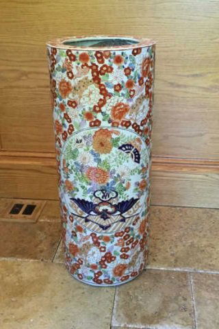 Chinese Porcelain Hand Painted Umbrella Stand (1 of 5)