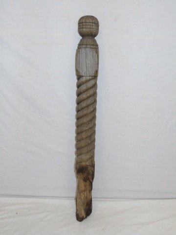 Antique American Country Carved Wood Newel Post (1 of 2)