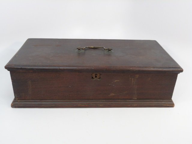 Antique Wood Gardening Tool Chest Box: Antique Wood Gardening Tool Chest Box. Original hardware and label. Measures 5 x 18 x 9.5 inches.