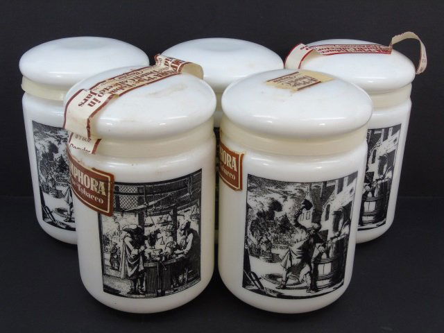 Antique Copenhagen Snuff Box w/ 5 Amphora Jars: Antique Copenhagen Snuff Box w/ 5 Amphora Jars. Box measures 13 x 19 x 10 inches.