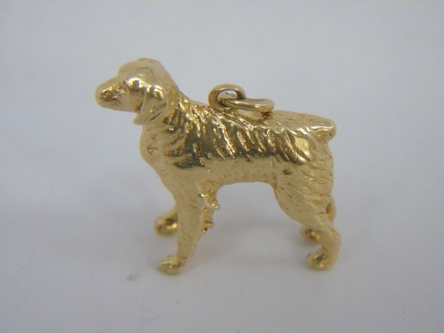 Vintage 14kt Yellow Gold Dog Charm (1 of 3)