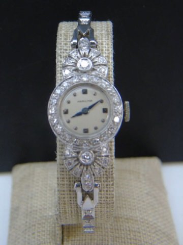 Antique Art Deco Hamilton White Gold Diamond Watch (1 of 6)