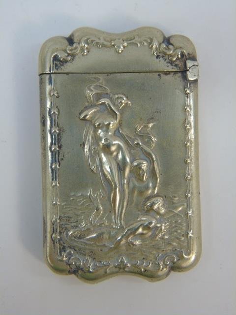 Antique Victorian Silver Birth of Venus Match Case (1 of 3)