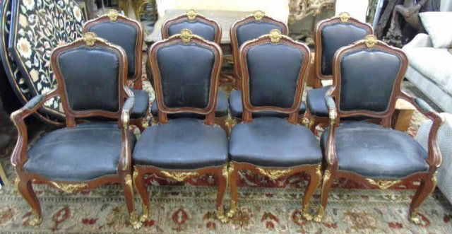 Mahogany Gilt Bronze Ormolu Mounted Dining Chairs (1 of 9)