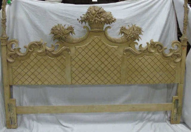 Vintage Italian Carved King Size Head Board (1 of 6)