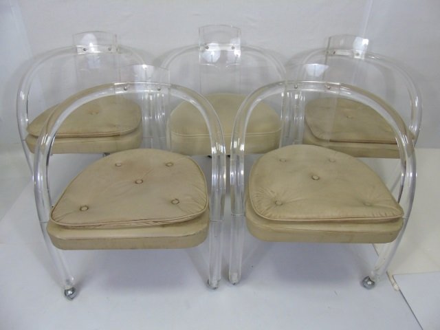 Set of Five Mid Century Modern Lucite Armchairs (1 of 5)