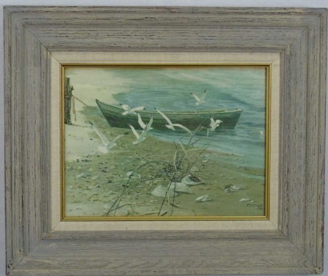 American Mid Century Seagulls on Beach Scene (1 of 4)