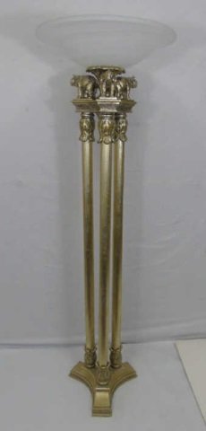 Large Torchiere Floor Lamp w/ Elephant Figures (1 of 5)