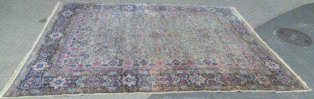 Large Antique Hand Knotted Kirman Style Carpet (1 of 6)