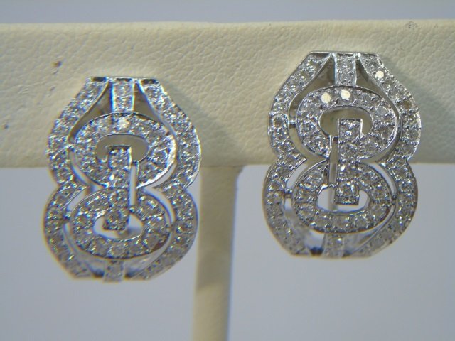 Estate 18kt White Gold & Diamond Earrings (1 of 4)