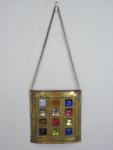 Antique 19th C Masonic Jeweled Gilt Chest Plate (1 of 3)