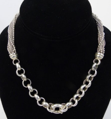 Estate Heavy Sterling Silver Necklace (1 of 6)