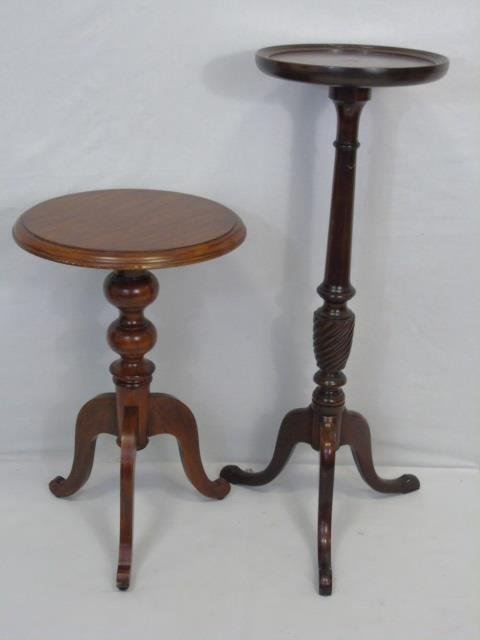 Two Carved Wood Pedestal Tables / Display Stands (1 of 7)