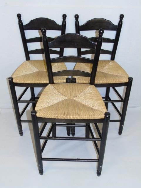 Three French Country Style Rush Seat Bar Stools (1 of 4)
