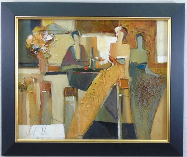 Yuri Tremler Pallette Knife Painting "Cafe Scene" (1 of 9)