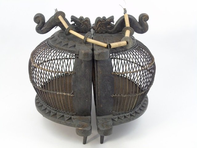Antique Carved Hardwood Chinese Birdcage (1 of 4)
