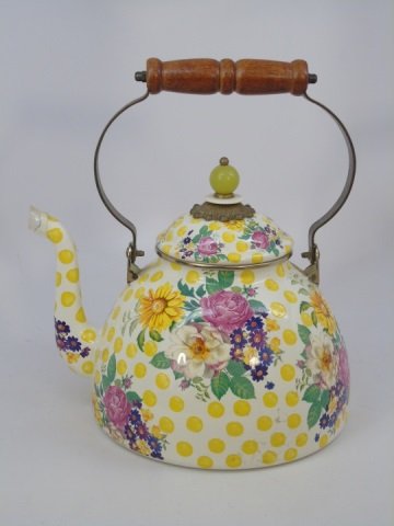 MacKenzie Childs Enamel Metal Tea Kettle Buttercup (1 of 5)