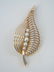 Estate Vintage 14k Yellow Gold & Pearl Leaf Brooch