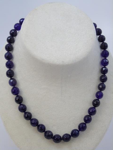 Pair Faceted Bead Amethyst Necklace Strands (1 of 3)