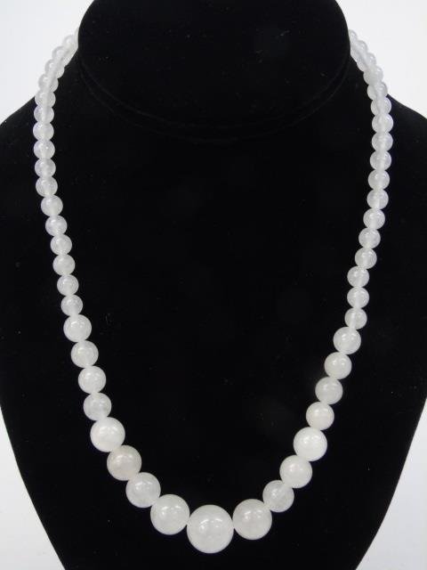 White Chinese Carved Jade Or Hardstone Necklace (1 of 2)