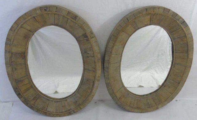 Pair Contemporary Mirror w/ Antique Reclaimed Wood (1 of 4)