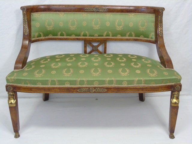 Antique French Empire Gilt Bronze Mounted Settee (1 of 7)