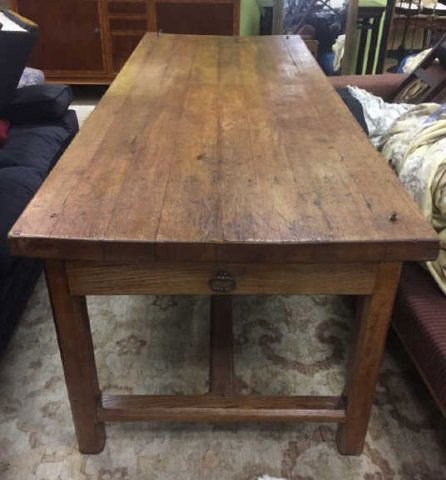Antique 19th C English Rustic Wood Farm Table (1 of 8)