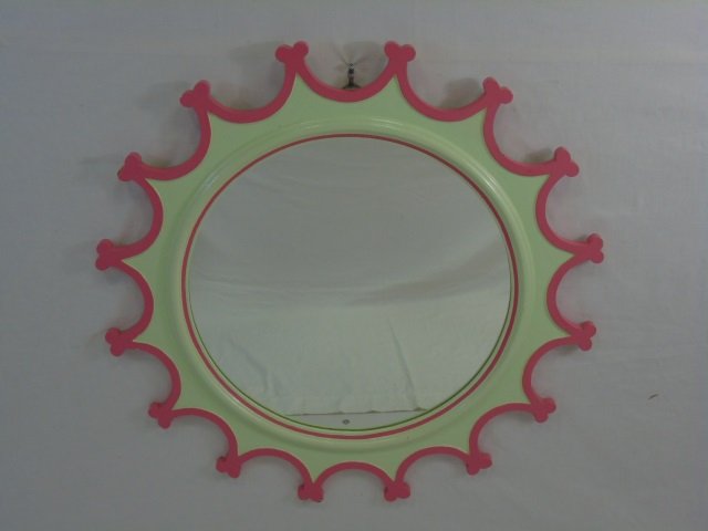 Contemporary Modern Pink & White Starburst Mirror (1 of 3)