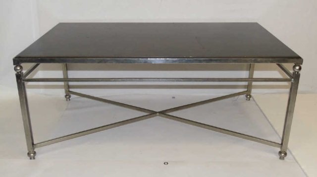 Contemporary Modern Metal & Wood Coffee Table (1 of 3)