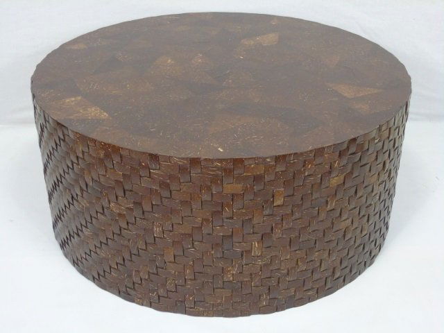 Contemporary Modern Wicker Motif Coffee Table (1 of 3)