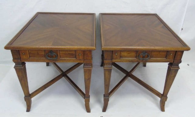 Pair Mid Century Style Hekman Lexington End Tables (1 of 7)