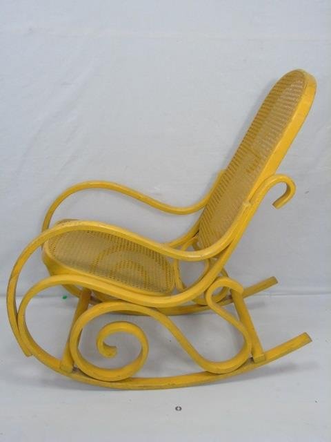 Vintage Thonet Style Yellow Painted Rocking Chair (1 of 3)