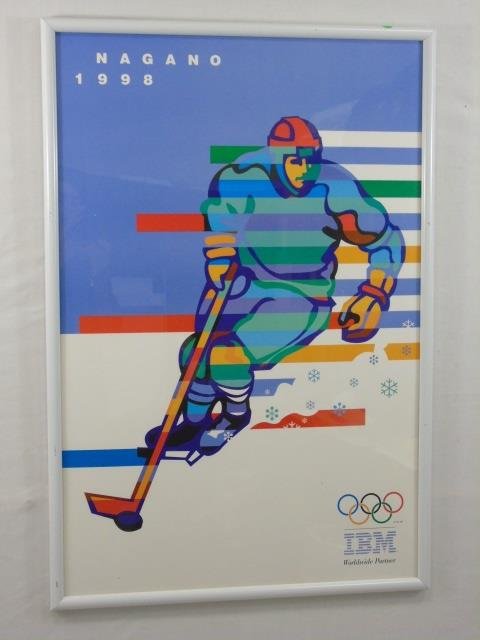 Framed Nagano 1998 Olympic Poster w/ IBM Logo (1 of 2)