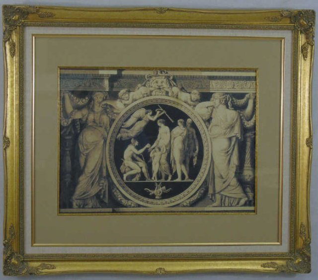 Framed Italian Baroque Style Architectural Print (1 of 4)