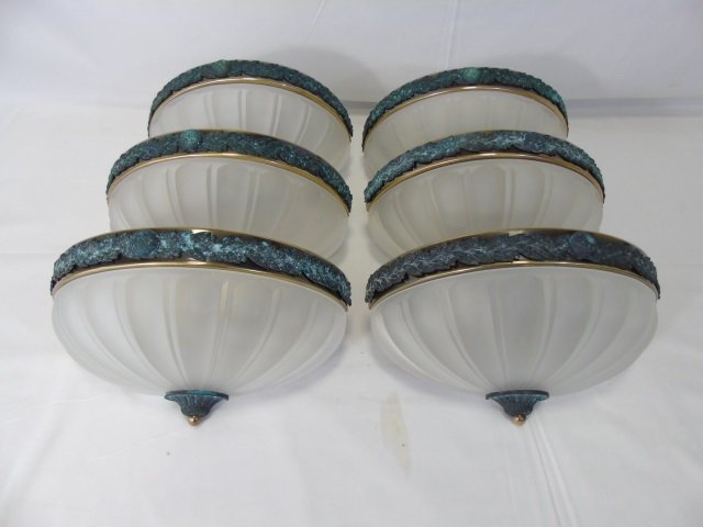 3 Pairs Contemporary Silver Tone Frosted Sconces (1 of 7)