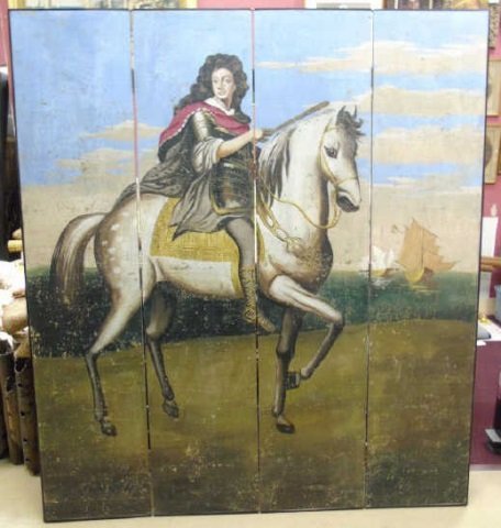 Large Hand Painted Wall Scene Knight on Horseback (1 of 3)