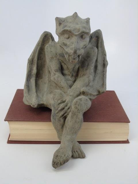 Cast Gargoyle Seated Statuette - Garden or Indoor (1 of 4)