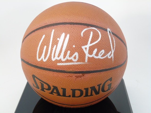 Willis Reed Autographed / Signed Basketball: Willis Reed Autographed / Signed Basketball. Measures approximately 12 x 10.5 x 10.5 inches.