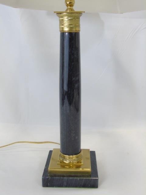 Marble & Gilt Metal Column Table Lamp (1 of 4)