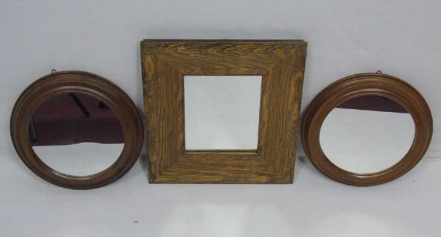 Three Assorted Vintage Wood Frame Mirrors (1 of 4)