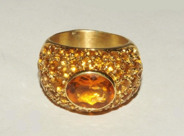 Estate Custom 18kt Yellow Gold & Citrine Ring (1 of 4)