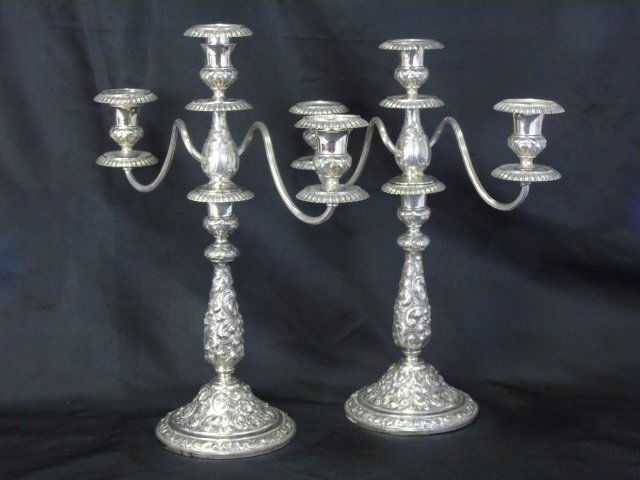 Pair Bailey Banks & Biddle Sterling Candelabras (1 of 8)
