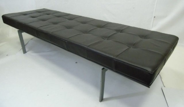 Modern Black Tufted Leather Desiron Bench (1 of 4)