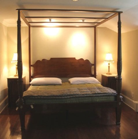 Early 20th C Carved Wood Canopy Rice King Bed (1 of 6)