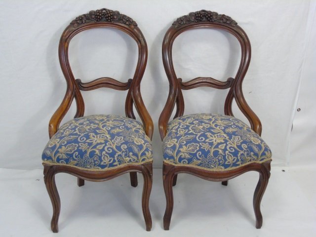 Pair Antique 19th C American Victorian Side Chairs (1 of 7)