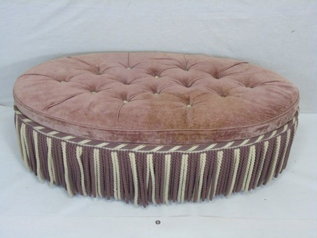 Upholstered Tufted Storage Ottoman with Fringe (1 of 4)