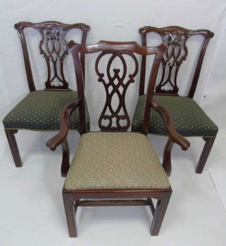 Three Chippendale Style Slip Seat Side Chairs (1 of 10)